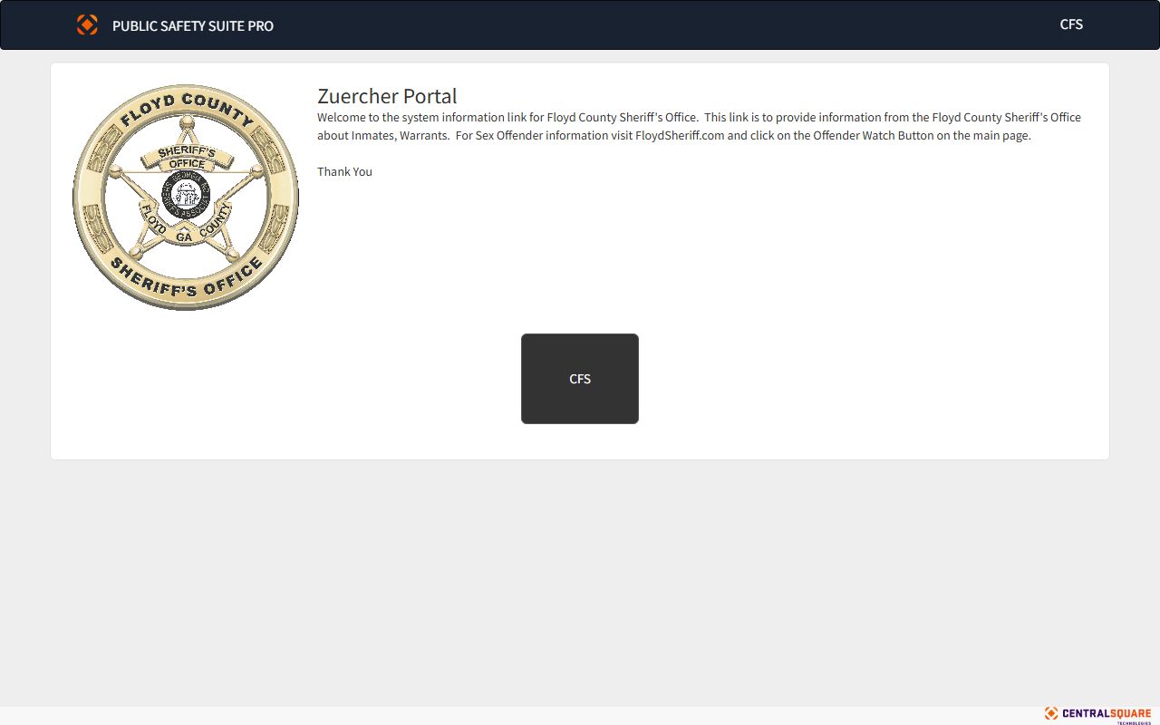 Floyd County inmate records Zuercher public portal